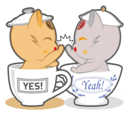 teapot cats "Chabuta-Neko" sticker #1525505