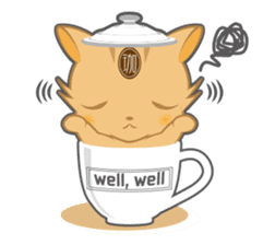 teapot cats "Chabuta-Neko" sticker #1525521