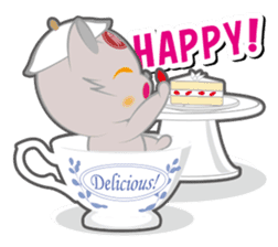 teapot cats "Chabuta-Neko" sticker #1525525