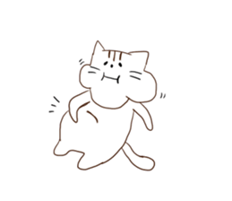 The cat which has a long graffti face sticker #1529612