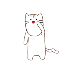 The cat which has a long graffti face sticker #1529614