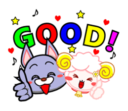 lamb and wolf are good friends. sticker #1532669