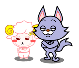 lamb and wolf are good friends. sticker #1532670