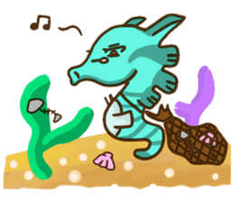 HippocampusKUSO octopus squid Cute ocean sticker #1533942