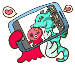 HippocampusKUSO octopus squid Cute ocean sticker #1533946