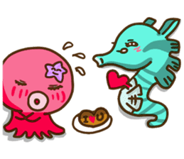 HippocampusKUSO octopus squid Cute ocean sticker #1533954