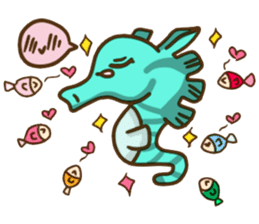 HippocampusKUSO octopus squid Cute ocean sticker #1533973