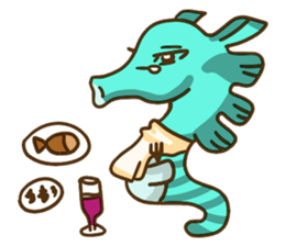 HippocampusKUSO octopus squid Cute ocean sticker #1533974