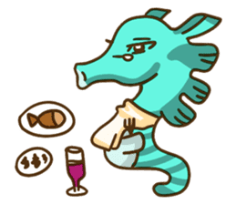 HippocampusKUSO octopus squid Cute ocean sticker #1533974