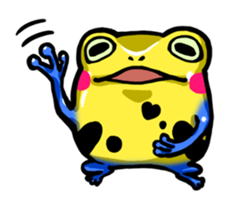Yellow happy dendrobates sticker #1534416