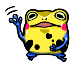 Yellow happy dendrobates sticker #1534416