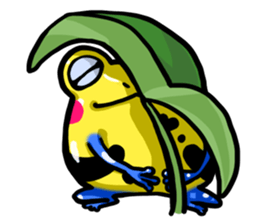 Yellow happy dendrobates sticker #1534417