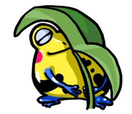 Yellow happy dendrobates sticker #1534417