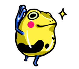 Yellow happy dendrobates sticker #1534420