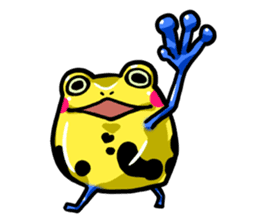 Yellow happy dendrobates sticker #1534423