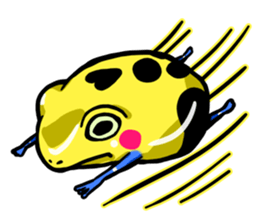 Yellow happy dendrobates sticker #1534434