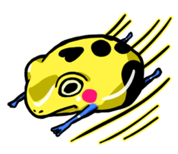 Yellow happy dendrobates sticker #1534434
