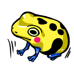 Yellow happy dendrobates sticker #1534436