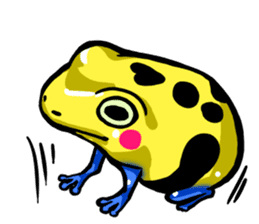 Yellow happy dendrobates sticker #1534436