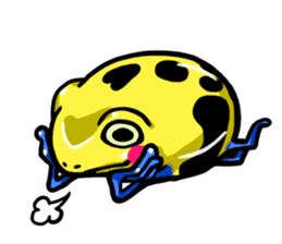 Yellow happy dendrobates sticker #1534437