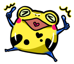 Yellow happy dendrobates sticker #1534443