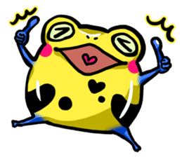 Yellow happy dendrobates sticker #1534443