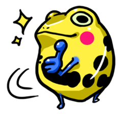Yellow happy dendrobates sticker #1534444