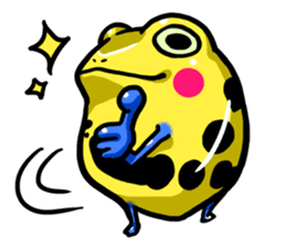 Yellow happy dendrobates sticker #1534444