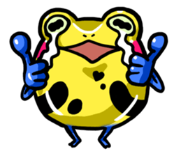 Yellow happy dendrobates sticker #1534445