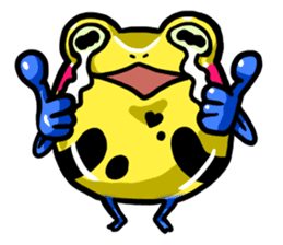 Yellow happy dendrobates sticker #1534445