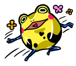 Yellow happy dendrobates sticker #1534451