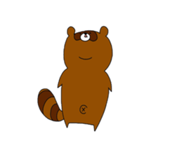 Fox and raccoon 4th Mr. touch sticker sticker #1535496