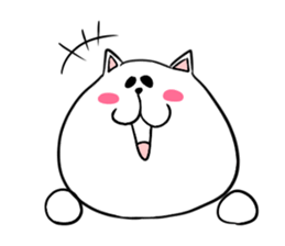Too thick! white cat Boo mew sticker #1536936