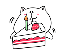 Too thick! white cat Boo mew sticker #1536937