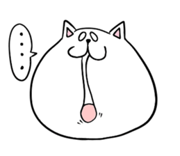 Too thick! white cat Boo mew sticker #1536938
