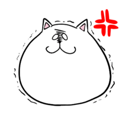 Too thick! white cat Boo mew sticker #1536943
