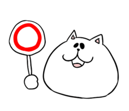 Too thick! white cat Boo mew sticker #1536944