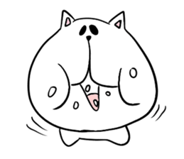 Too thick! white cat Boo mew sticker #1536948