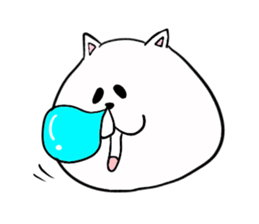 Too thick! white cat Boo mew sticker #1536951