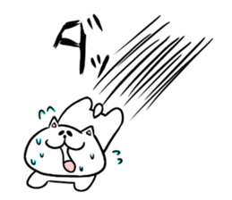 Too thick! white cat Boo mew sticker #1536954