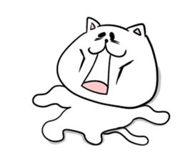 Too thick! white cat Boo mew sticker #1536955