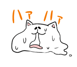 Too thick! white cat Boo mew sticker #1536956