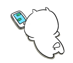 Too thick! white cat Boo mew sticker #1536963