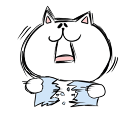Too thick! white cat Boo mew sticker #1536968