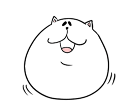 Too thick! white cat Boo mew sticker #1536971