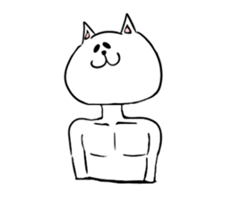 Too thick! white cat Boo mew sticker #1536974