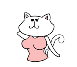 Too thick! white cat Boo mew sticker #1536975