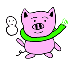 Funny pig. sticker #1539122
