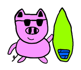Funny pig. sticker #1539133