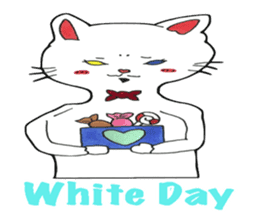 Four seasons with the white kitten Ginji sticker #1539346